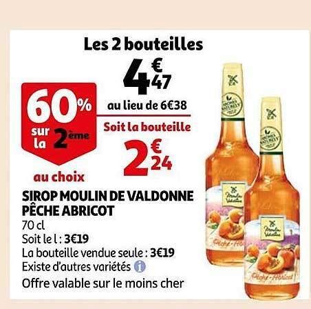 Promo Sirop Moulin De Valdonne P Che Abricot Chez Auchan