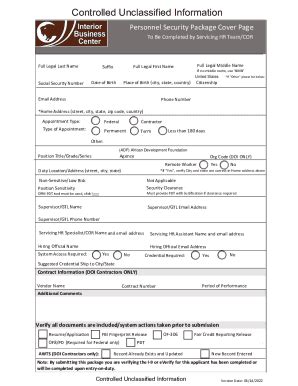 Fillable Online Controlled Unclassified Information Cover Sheet Don