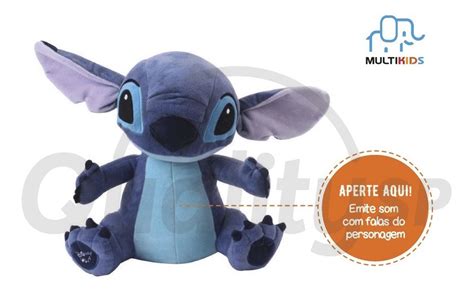 Boneco De Pel Cia Urso Stitch Oficial Disney Som Cm Mercado Livre