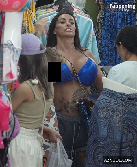 Katie Price Sexy Spotted Showing Off Her Busty Boobs In A Hot Blue Bikini While Shopping In