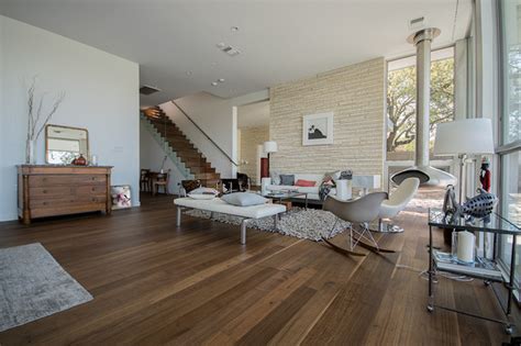 Custom Walnut Flooring - Modern - Living Room - Austin - by Boatright ...