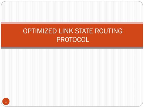 Ppt Optimized Link State Routing Protocol Powerpoint Presentation