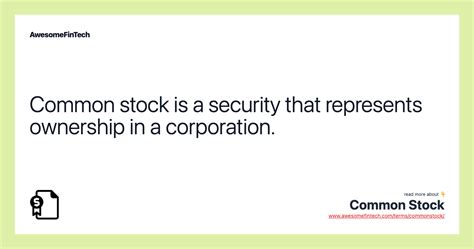 common stock awesomefintech blog