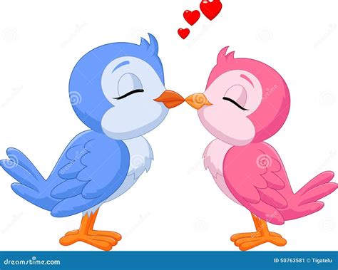 Kissing Birds Cartoon