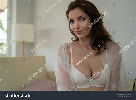 Beautiful Brunette Woman Big Breast Lingerie Stock Photo Shutterstock