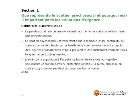 Module Contenant Un Sujet Fondamental Soutien Psychosocial