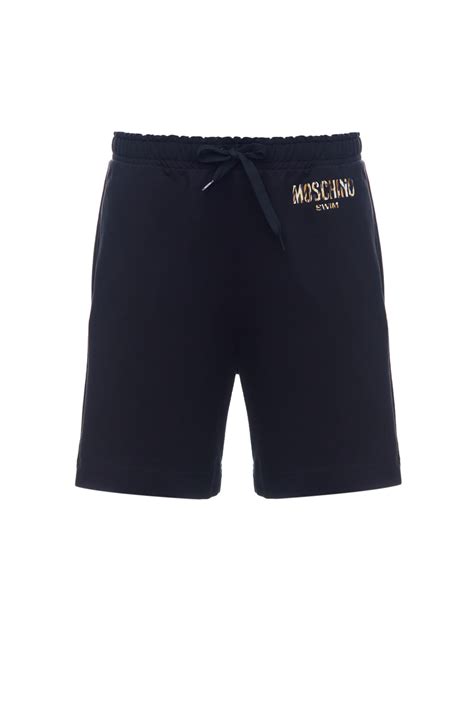 Moschino мужские шорты из эластичного хлопка с логотипом черный цвет ...