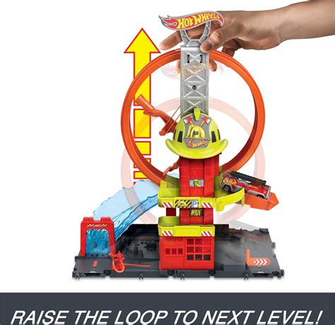 Mua Hot Wheels City Toy Car Track Set Super Loop Fire Station Scale Firetruck Connects
