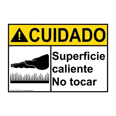 Caution Superficie Caliente No Tocar Ansi Señal De Seguridad 254 X 17