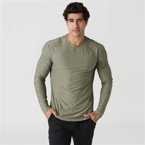 Charcoal Heather Gray Active Long Sleeve Crew Neck Charcoal Heather