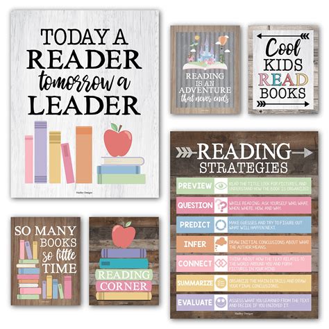 6 Farmhouse Reading Posters For Classroom Library Decorations For ...