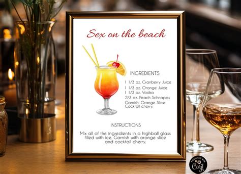 Sex On The Beach Drink Sign Comes In Three Sizes Edit In Corjl
