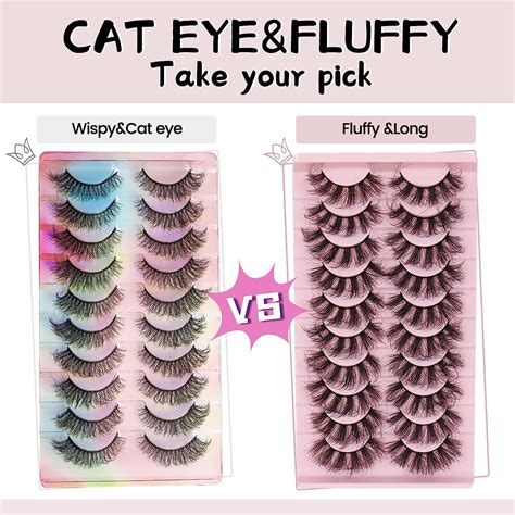 Amazon Milybest Lashes Wispy Lashes Cat Eye Lashes False Eyelashes