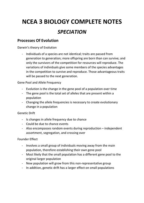 Level 3 Biology Full Notes Biology Level 3 Ncea Thinkswap