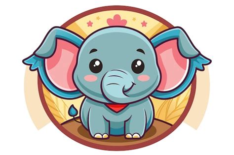 Elefante De Dibujos Animados Con Orejas Grandes Y Una Bandana Roja