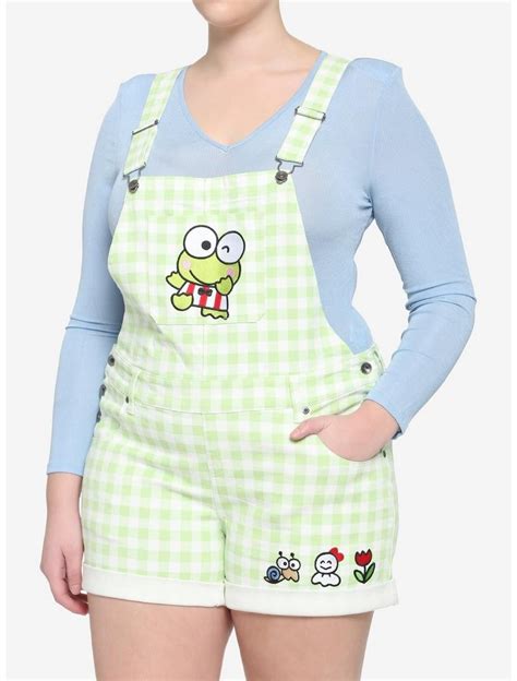 Keroppi Green Gingham Shortalls Plus Size Outfit Plan Red Tulips Girl