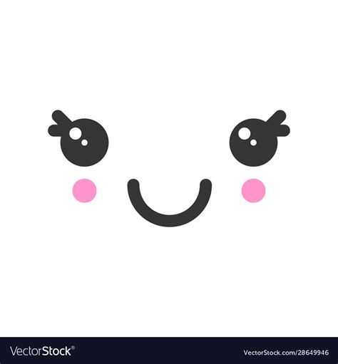 Smile kawaii cute emotion face emoticon Royalty Free Vector