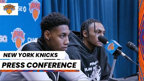 RJ Barrett Immanuel Quickley NY Knicks Media Availability April 9