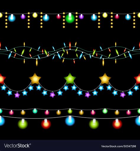 Christmas lights patterns Royalty Free Vector Image