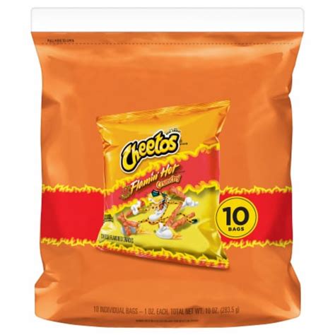 Cheetos Crunchy Flamin Hot Cheese Snacks Multi Pack 10 Ct 1 Oz