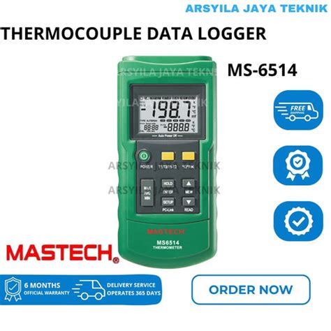 Jual Thermocouple Data Logger Mastech MS6514 Termometer Termokopel Dual