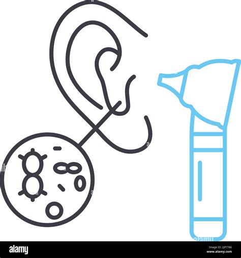 Ear Infection Line Icon Outline Symbol Vector Illustration Concept Sign Stock Vector Image