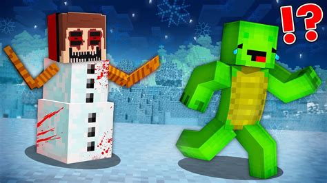 Why Jj Became A Scary Snowman In Minecraft Challenge Maizen Jj And