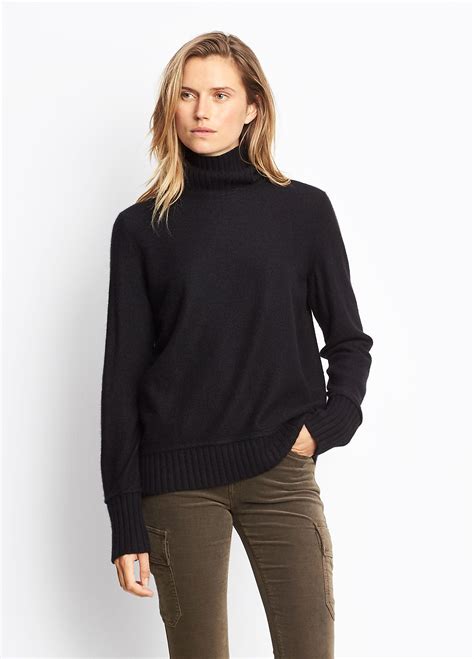 Cashmere Turtleneck For Women Vince Black Cashmere Turtleneck