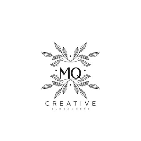 MQ Initial Letter Flower Logo Template Vector Premium Vector Art