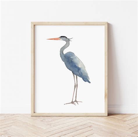 Heron Wall Decor Egret Home Decor Heron Wall Art Blue Heron - Etsy