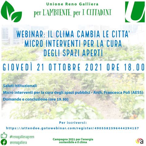 21 10 2021 ONLINE Il clima cambia le città Micro interventi per la