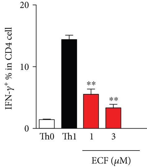 ECF inhibits Th1 cell differentiation Naive CD4 T cells 4 10⁵ in