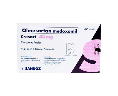 Sandoz Cresart Olmesartan Medoxomil Mg Film Coated Tablets