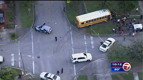 Woman Airlifted After Crash Involving School Bus In Hialeah Wsvn