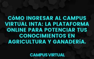 campus virtual inta Cómo Ingresar 2025