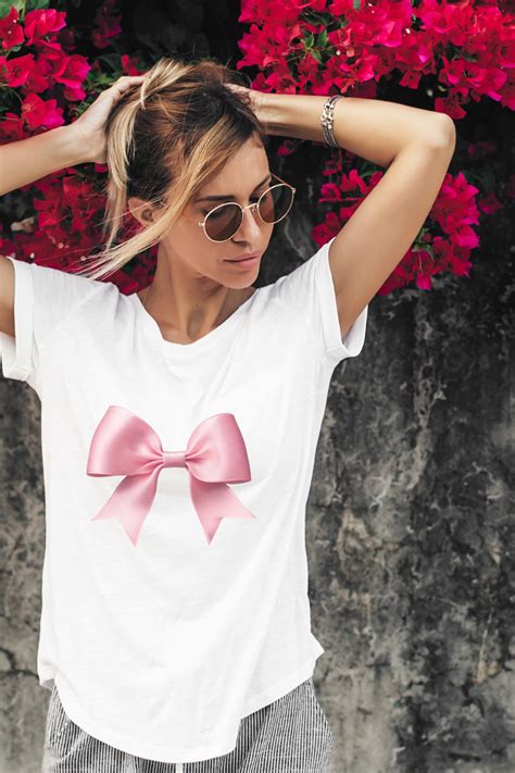 Coquette Shirt Mockup A Pretty Bow Design Png File For Diy Coquette Clothing In 2024 Bow