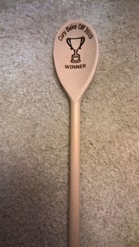 Trophy Spoon Personalised Engraved Wooden Spoon Winner Etsy Wooden