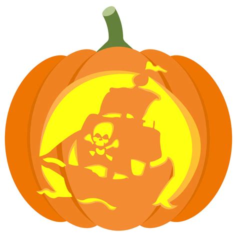 Pirate Ship Pumpkin Stencil | Free Printable Papercraft Templates