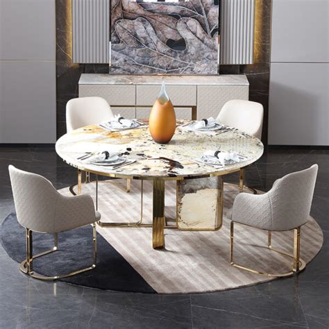 Franklin Round Ceramic Dining table - Fortune Furniture