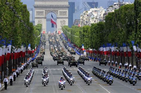 Motorcyclist squadron of French National gendarmerie take part in the ...