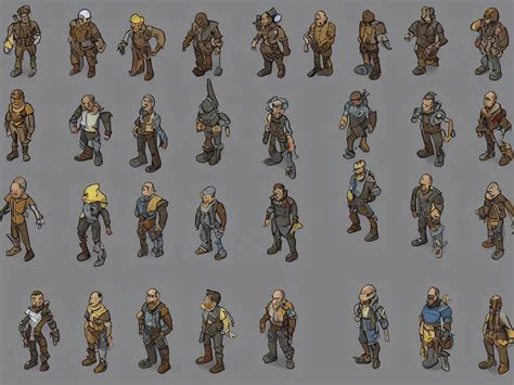 Krea Isometric Character Sprite Sheet Small Character Sheet