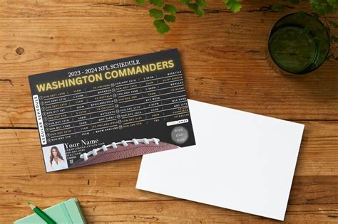 Washington Commanders 2023-2024 NFL Football Schedule Realtor - Etsy