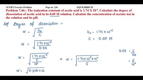 The Ionization Constant Of Acetic Acid Is X Calculate The