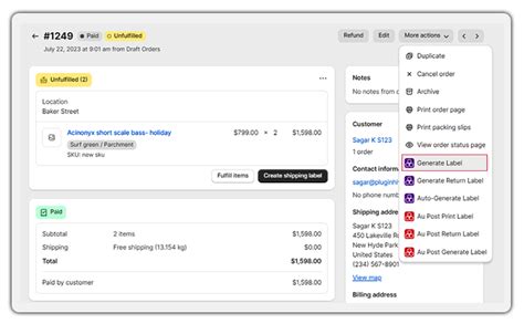 Shopify Shipping with FedEx - Single Label Generation
