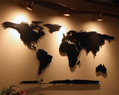 World map: Decorative Metal World Map Wall Art 58" Wide x 27" High ...