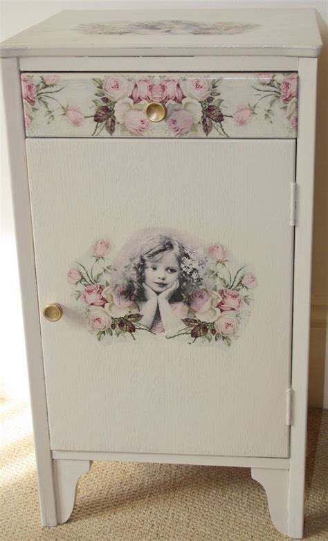 Bedside Cabinet Original Hand Decoupage Design Bedside Cabinet