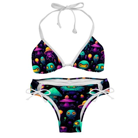 Alien Swim Suit Bikini Set With Detachable Sponge Adjustable Strap