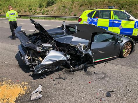 Crashed Lamborghini Aventador