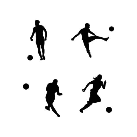 Silhouette Der Fu Ballspieler Vektor Illustration Premium Vektor