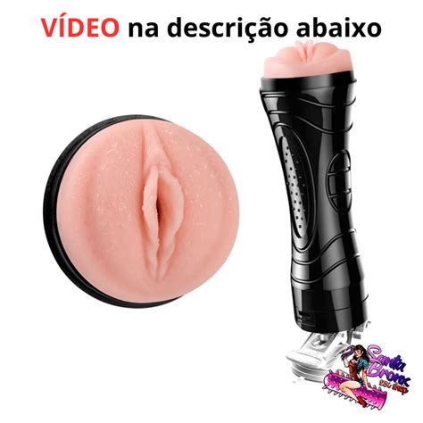 Masturbador Vagina Em Cyber Skin Ventosa E Vibrador Interno